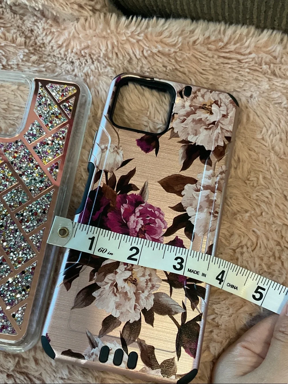 Pink Floral and Geometric Glitter Phone Case Trio - Pink Phone Cases